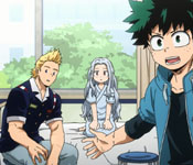 midoriya and mirio with eri in the hospital